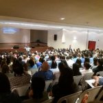 Docentes y Profesores en el auditorio de la UEP Campus Gutenberg durante el Congreso de Educadores