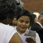 Alumno y padres del Colegio Politécnico Johannes Gutenberg